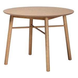 Baxton Studio Baxton Studio Denmark Round Dining Table in French Oak Brown - Mid-Century Charm for 4 Guests Denmark-French Oak-DT