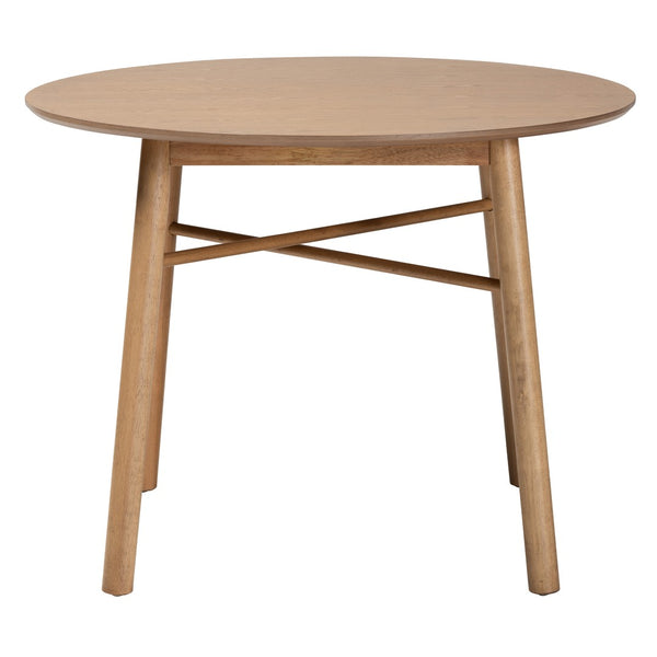 Baxton Studio Baxton Studio Denmark Round Dining Table in French Oak Brown - Mid-Century Charm for 4 Guests Denmark-French Oak-DT