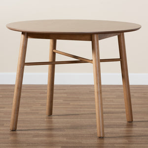 Baxton Studio Baxton Studio Denmark Round Dining Table in French Oak Brown - Mid-Century Charm for 4 Guests Denmark-French Oak-DT