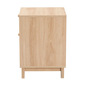 Baxton Studio Baxton Studio Elsbeth Mid-Century Modern End Table with Rattan Drawer for Stylish Storage Solutions LC22040701-Rattan-ET