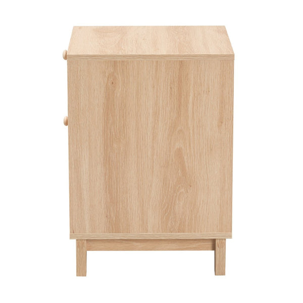 Baxton Studio Baxton Studio Elsbeth Mid-Century Modern End Table with Rattan Drawer for Stylish Storage Solutions LC22040701-Rattan-ET