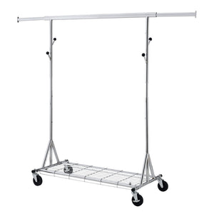 English Elm Clothes Rolling Garment Rack 600lb Capacity Collapsible Heavy Duty Frame with Locking Casters W1903P172820