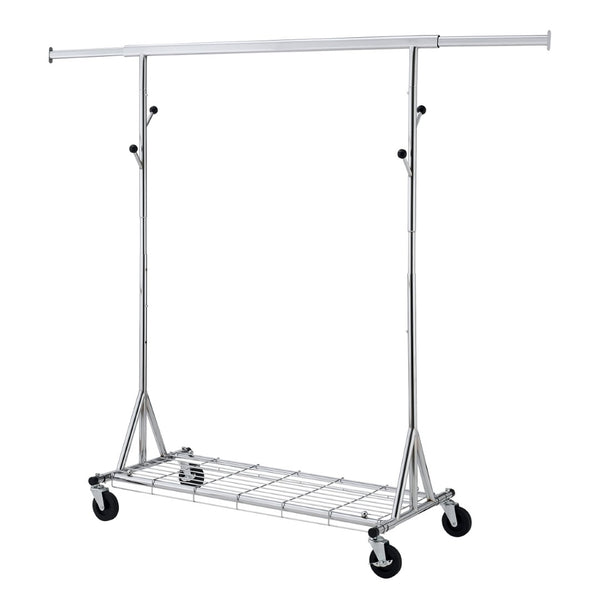 English Elm Clothes Rolling Garment Rack 600lb Capacity Collapsible Heavy Duty Frame with Locking Casters W1903P172820