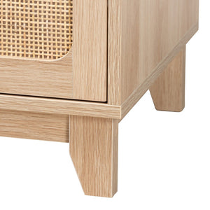 Baxton Studio Baxton Studio Elsbeth 3-Drawer Japandi Storage Cabinet in Oak Brown & Natural Rattan for Modern Homes LC22040703-Rattan-3DW Cabinet