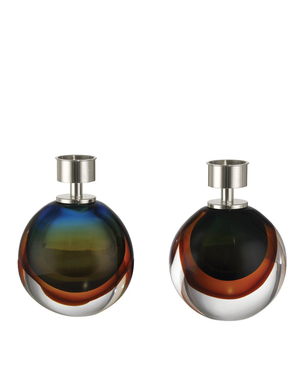 Currey & Company Voyage Rechargeable Cordless Table Lamp – Art-glass Design With Polished Nickel Finish & Fabric Shade Multi,Color Art Glass 6700-0015-currey-company