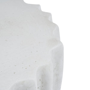 English Elm Tree Stump Mgo Accent Table Realistic Bark Texture Indoor Outdoor Rustic Side Antique White N776P372347W