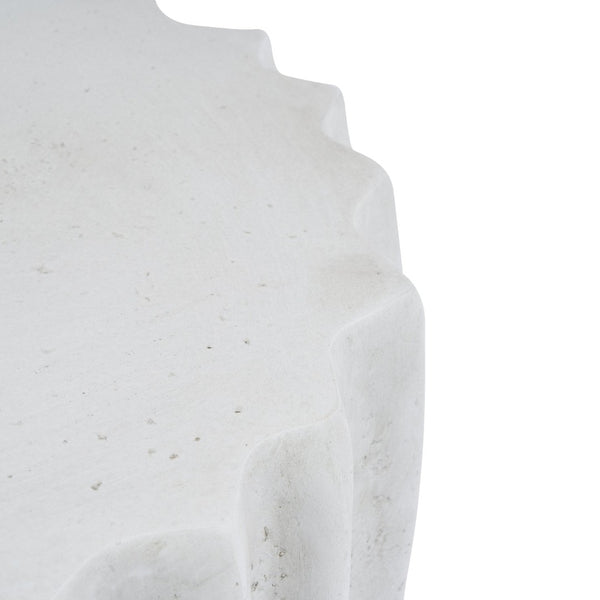 English Elm Tree Stump Mgo Accent Table Realistic Bark Texture Indoor Outdoor Rustic Side Antique White N776P372347W