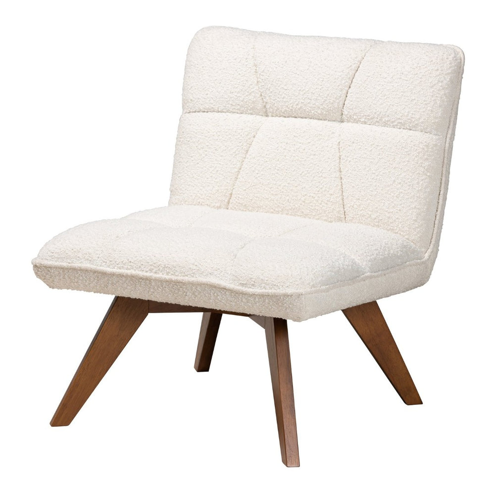 Baxton Studio Baxton Studio Japandi Cream Boucle Accent Chair - Stylish Rubberwood Design for Cozy Spaces BBT5453-Maya-Cream/Walnut-CC