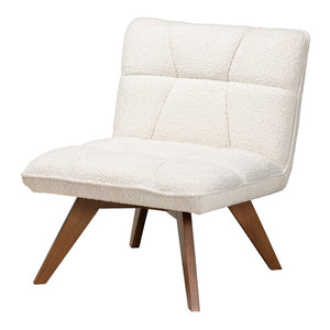 Baxton Studio Baxton Studio Japandi Cream Boucle Accent Chair - Stylish Rubberwood Design for Cozy Spaces BBT5453-Maya-Cream/Walnut-CC