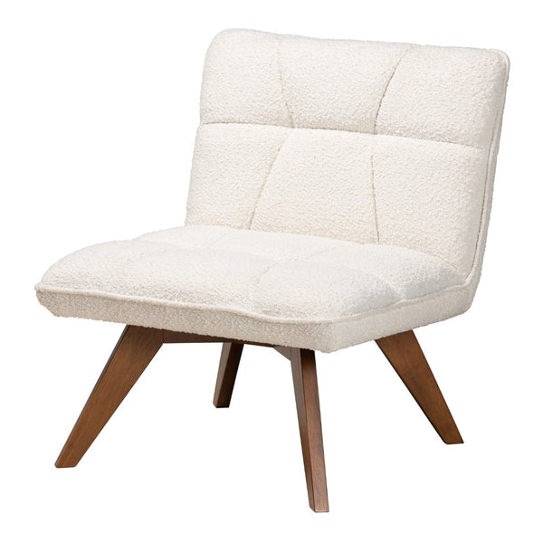 Baxton Studio Baxton Studio Japandi Cream Boucle Accent Chair - Stylish Rubberwood Design for Cozy Spaces BBT5453-Maya-Cream/Walnut-CC