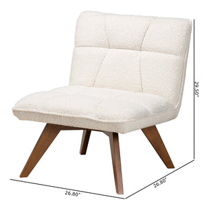 Baxton Studio Baxton Studio Japandi Cream Boucle Accent Chair - Stylish Rubberwood Design for Cozy Spaces BBT5453-Maya-Cream/Walnut-CC