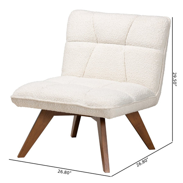 Baxton Studio Baxton Studio Japandi Cream Boucle Accent Chair - Stylish Rubberwood Design for Cozy Spaces BBT5453-Maya-Cream/Walnut-CC