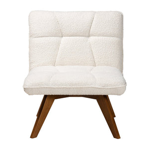 Baxton Studio Baxton Studio Japandi Cream Boucle Accent Chair - Stylish Rubberwood Design for Cozy Spaces BBT5453-Maya-Cream/Walnut-CC