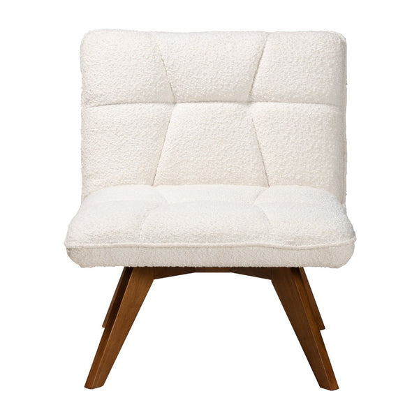 Baxton Studio Baxton Studio Japandi Cream Boucle Accent Chair - Stylish Rubberwood Design for Cozy Spaces BBT5453-Maya-Cream/Walnut-CC