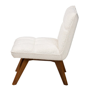 Baxton Studio Baxton Studio Japandi Cream Boucle Accent Chair - Stylish Rubberwood Design for Cozy Spaces BBT5453-Maya-Cream/Walnut-CC