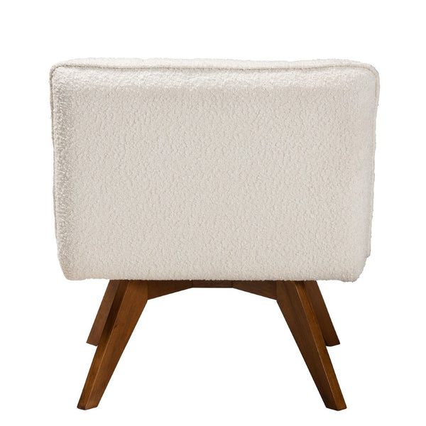 Baxton Studio Baxton Studio Japandi Cream Boucle Accent Chair - Stylish Rubberwood Design for Cozy Spaces BBT5453-Maya-Cream/Walnut-CC