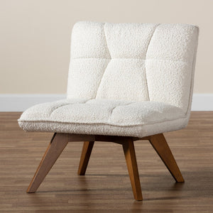 Baxton Studio Baxton Studio Japandi Cream Boucle Accent Chair - Stylish Rubberwood Design for Cozy Spaces BBT5453-Maya-Cream/Walnut-CC