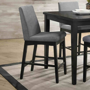 English Elm 2pc Counter Height Chair Klamath Collection Mid-Century Modern Saddle Seats Metal Footrest Finish Dark Walnut 25 L x 26 W x 19 H B2741P409551