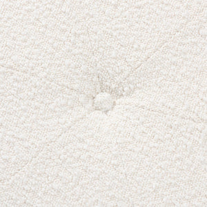 Baxton Studio Baxton Studio Theo Cream Boucle Ottoman - Chic Round Footstool with Walnut Brown Base for Elegance BBT5456-Maya-Cream/Walnut-Stool