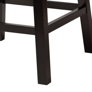 Baxton Studio Baxton Studio Theron Mid-Century Swivel Counter Stool Set with Espresso Wood Frame & Tufted Back Black BBT5210C-Black/Dark Brown-CS