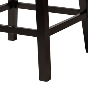 Baxton Studio Baxton Studio Theron 2-Piece Swivel Counter Stool Set - Mid-Century Grey Fabric & Espresso Wood Finish BBT5210C-Grey/Dark Brown-CS