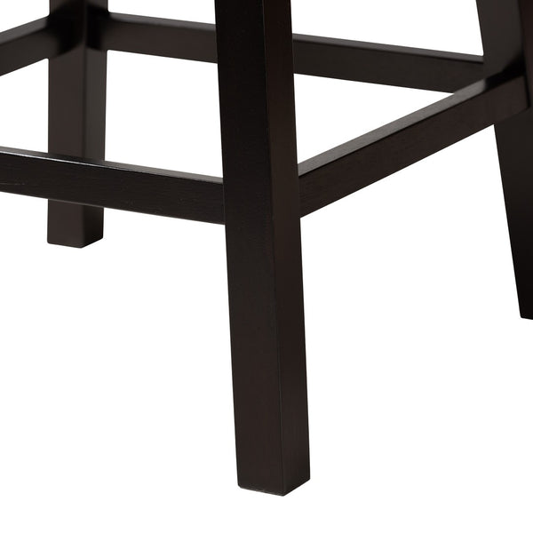 Baxton Studio Baxton Studio Theron 2-Piece Swivel Counter Stool Set - Mid-Century Grey Fabric & Espresso Wood Finish BBT5210C-Grey/Dark Brown-CS