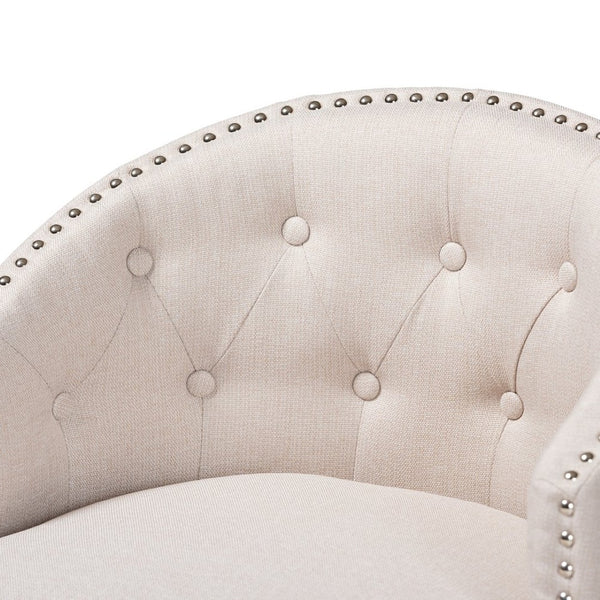 Baxton Studio Baxton Studio Theron Swivel Counter Stool Set - Mid-Century Light Beige & Espresso Wood Elegance BBT5210C-Light Beige/Dark Brown-CS