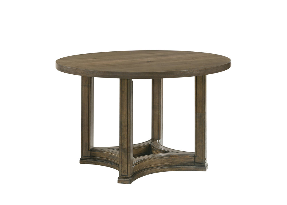 English Elm Parfield Weathered Finish Dining Table with Sturdy 45mm Top, Elegant Pedestal Base, Durable Veneer Oak 36 L x 30 W x 7 H B2726S00243