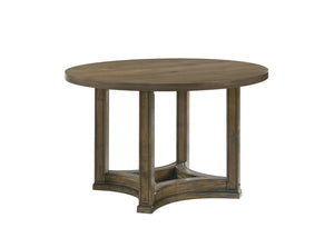 English Elm Parfield Weathered Finish Dining Table with Sturdy 45mm Top, Elegant Pedestal Base, Durable Veneer Oak 36 L x 30 W x 7 H B2726S00243