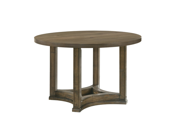 English Elm Parfield Weathered Finish Dining Table with Sturdy 45mm Top, Elegant Pedestal Base, Durable Veneer Oak 36 L x 30 W x 7 H B2726S00243