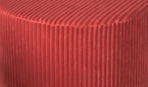 English Elm Corduroy Cube Ottoman Ribbed Upholstery Footrest for Living Room or Bedroom Seating Red B2748P476014