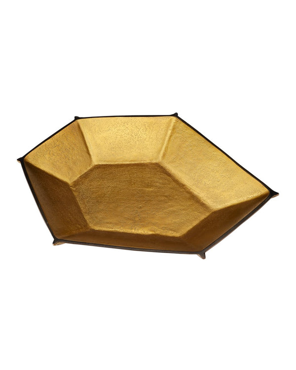Currey & Company Merola Antique Brass Bowl - Sculptural Cast Aluminum Accent For Sophisticated Tabletop Decor Gold Cast Aluminum 1200-1028-currey-company