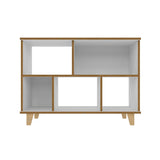 Manhattan Comfort Minetta Mid-Century Modern Bookcase White 129AMC160