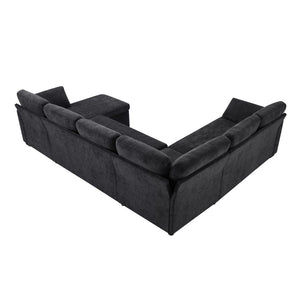 English Elm Swivel Barrel Accent Chair Chenille Tufted Round Club Seat for Living Room Lounge Black N719S002380B