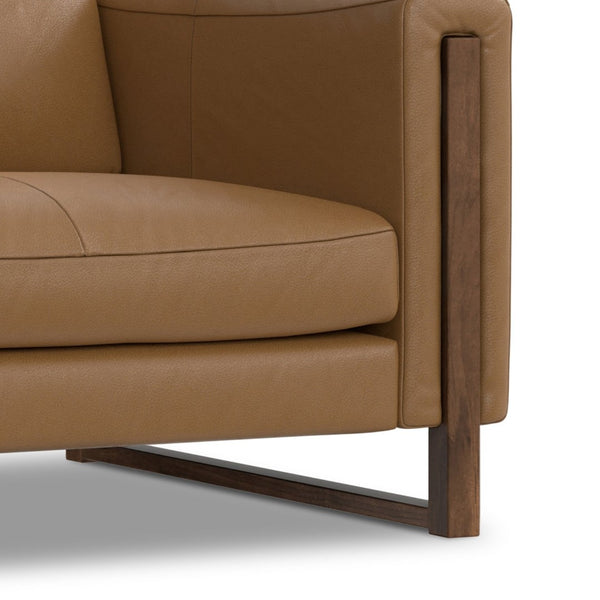 English Elm Richard 83-Inch Genuine Leather Sofa - Eco-Friendly, Durable Comfort For Modern Living Rooms B136P364288-GIGA