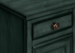 English Elm Accent Table Coastal Antique Blue Veneer Nightstand with Drawer & Cabinet, Solid Wood Accent Piece Blue 25 L x 23 W x 6 H B2710P287046