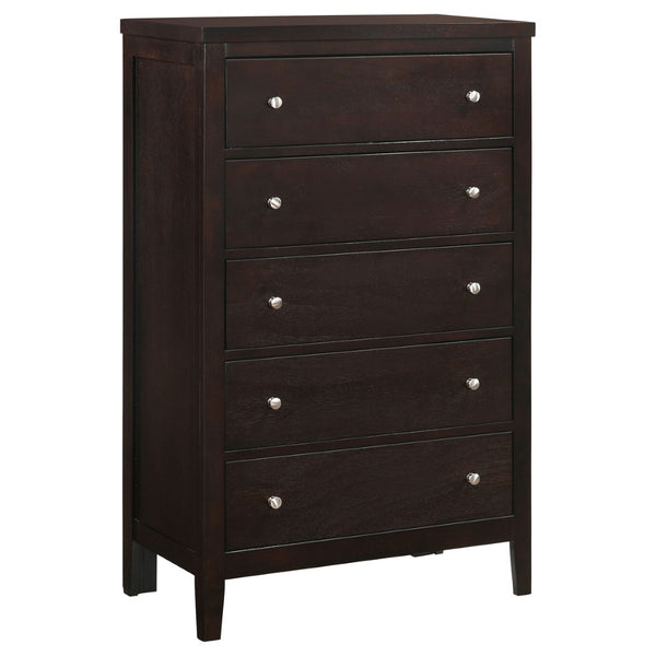 English Elm Werner Full Bedroom Set with Leatherette Accents in Warm Cappuccino Wood Finish B062S00771