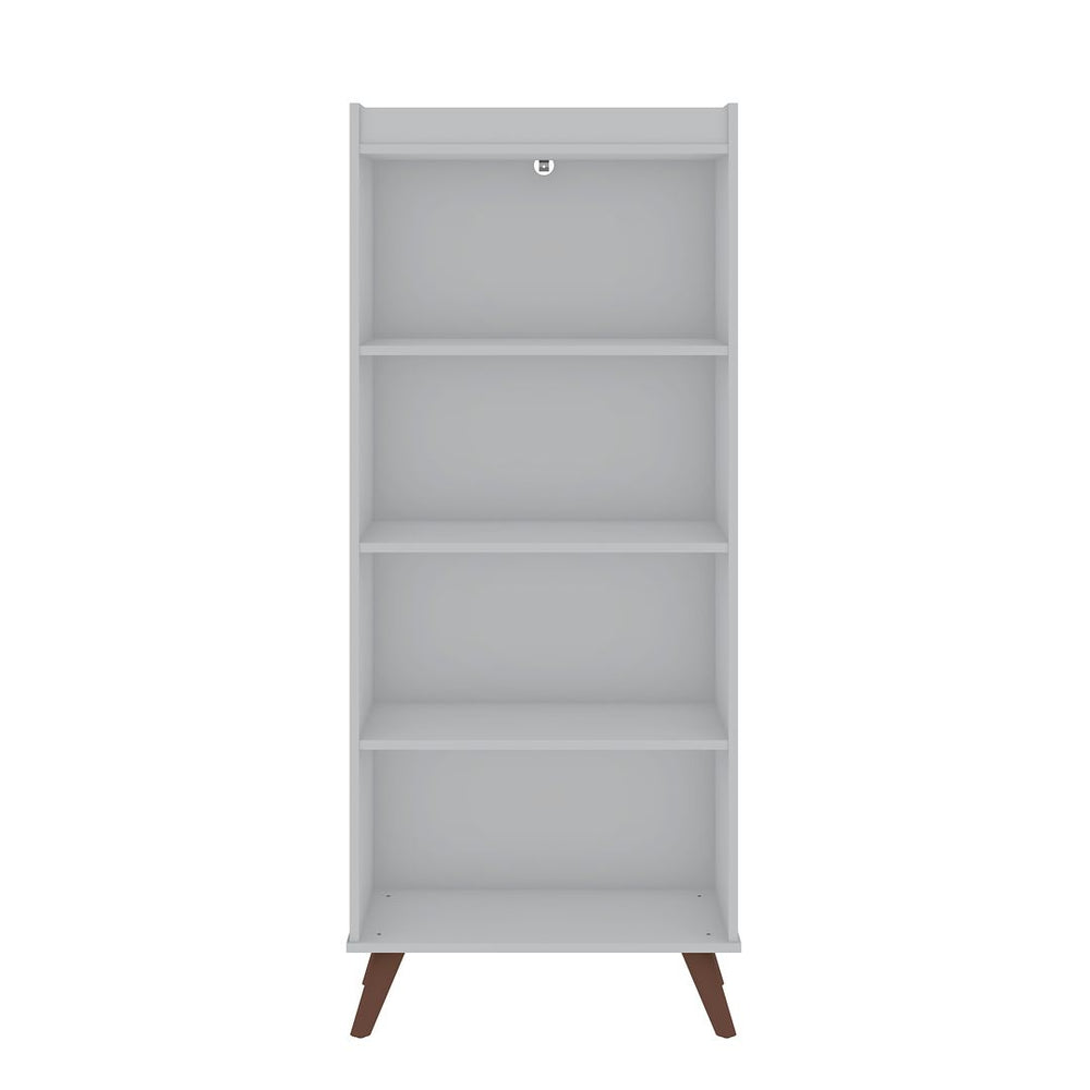 Manhattan Comfort Hampton Mid-Century Modern Bookcase White 12PMC1
