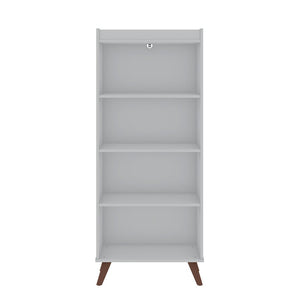 Manhattan Comfort Hampton Mid-Century Modern Bookcase White 12PMC1