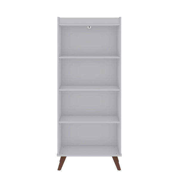 Manhattan Comfort Hampton Mid-Century Modern Bookcase White 12PMC1