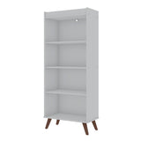 Manhattan Comfort Hampton Mid-Century Modern Bookcase White 12PMC1