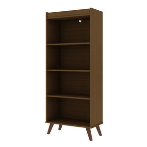 Manhattan Comfort Hampton Mid-Century Modern Bookcase Maple Cream 12PMC10