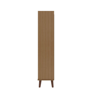 Manhattan Comfort Hampton Mid-Century Modern Bookcase Maple Cream 12PMC10