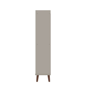 Manhattan Comfort Hampton Mid-Century Modern Bookcase Off White 12PMC6