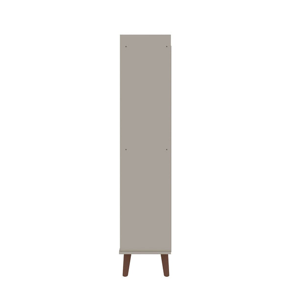 Manhattan Comfort Hampton Mid-Century Modern Bookcase Off White 12PMC6