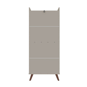 Manhattan Comfort Hampton Mid-Century Modern Bookcase Off White 12PMC6