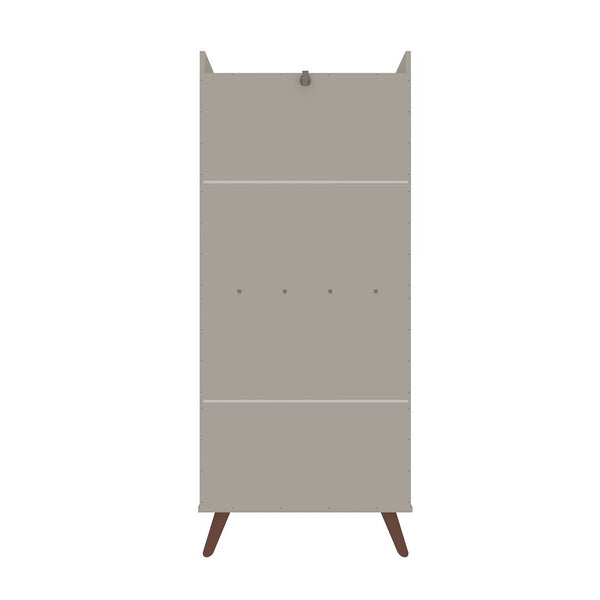 Manhattan Comfort Hampton Mid-Century Modern Bookcase Off White 12PMC6