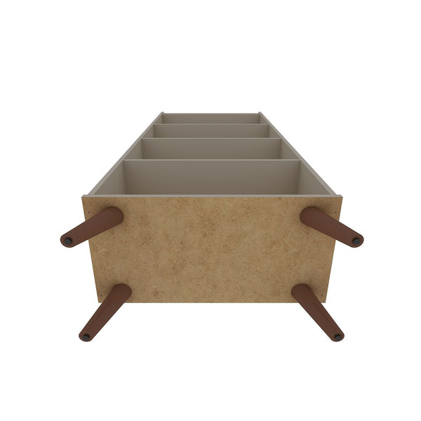 Manhattan Comfort Hampton Mid-Century Modern Bookcase Off White 12PMC6