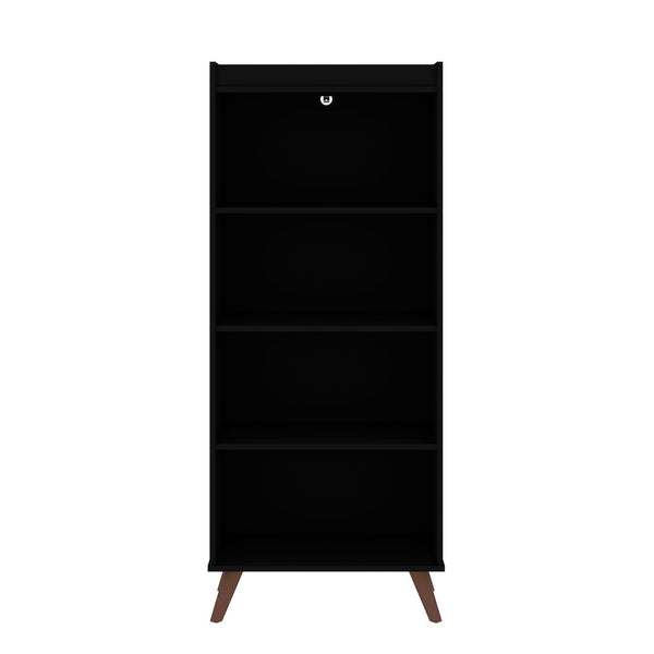 Manhattan Comfort Hampton Mid-Century Modern Bookcase Black 12PMC70