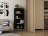 Manhattan Comfort Hampton Mid-Century Modern Bookcase Black 12PMC70
